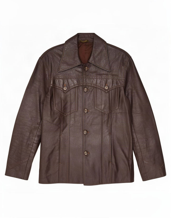 Vintage Ανδρικό Δερμάτινο Μπουφάν UK 36 Small Brown