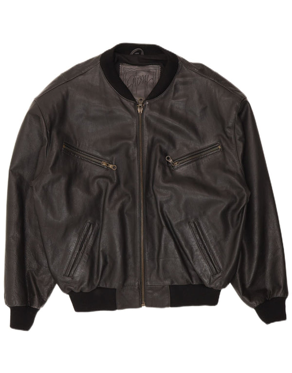 Gipsy Ανδρικό Δερμάτινο Μπουφάν UK 40 Large Μαύρο Δερμάτινο
