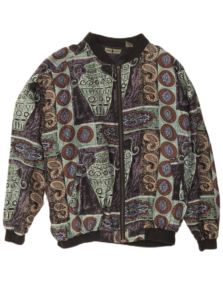 Robert Stock Ανδρικό μπουφάν Bomber Loose Fit UK 40 Μεγάλο πολύχρωμο Paisley