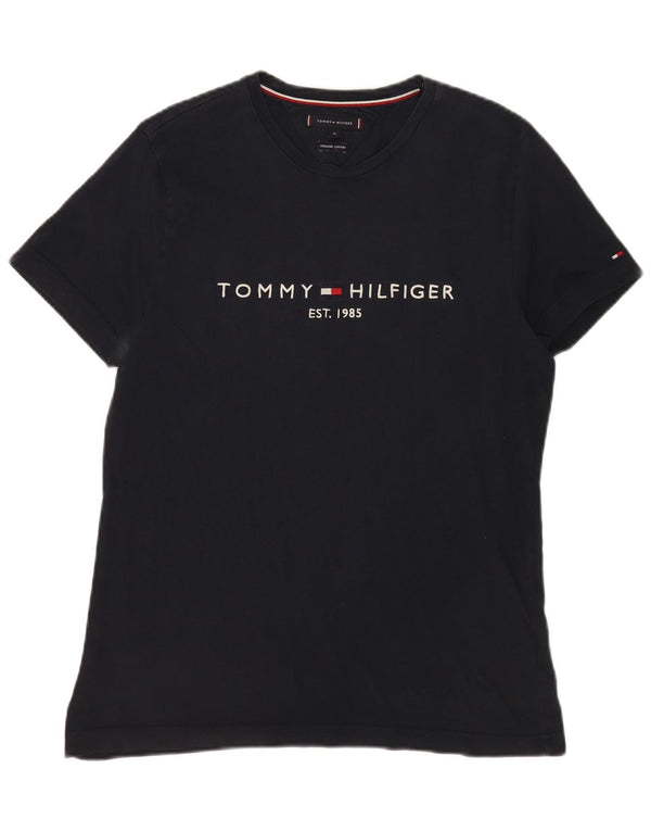 Ανδρικό γραφικό T-Shirt Tommy Hilfiger Τοπ μεσαίου μπλε βαμβακερό