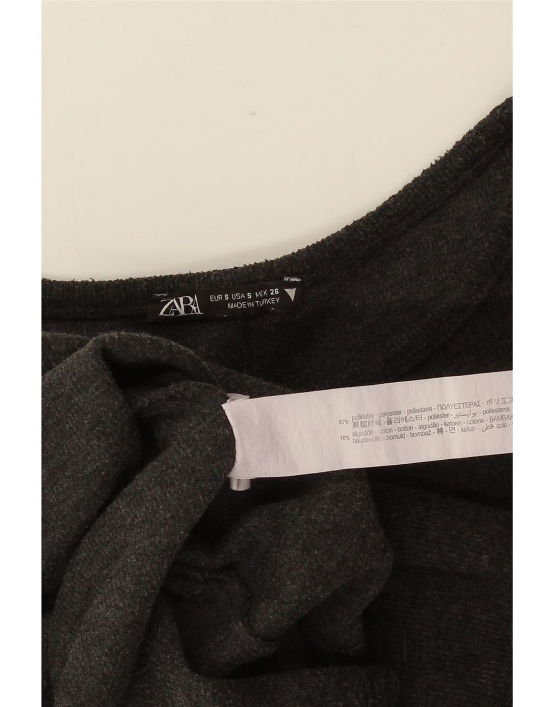 ZARA Γυναικείο T-Shirt Φόρεμα UK 10 Small Grey Polyester
