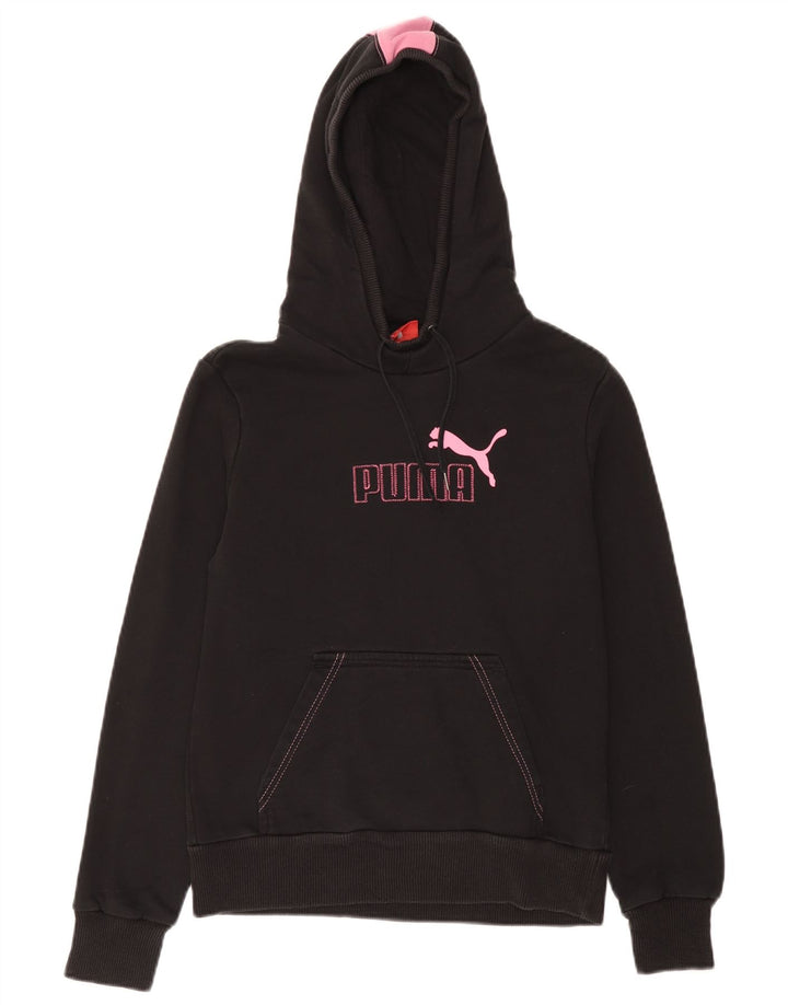 Puma Γυναικείο Γραφικό Hoodie Jumper UK 12 Medium Black