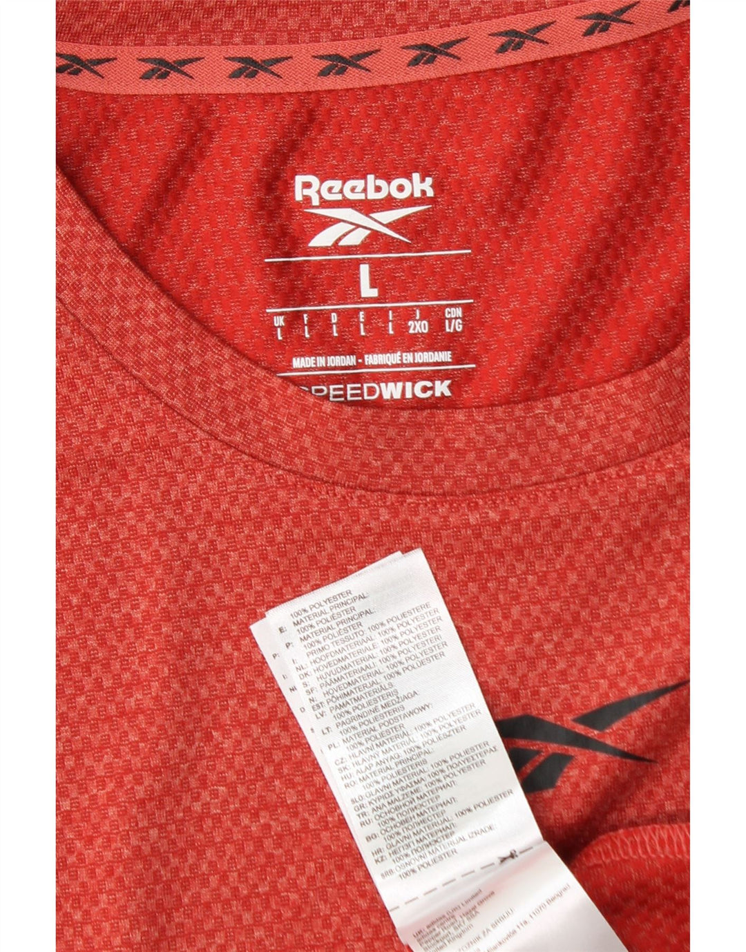 Ανδρικό T-Shirt Reebok Top Large Red Polyester