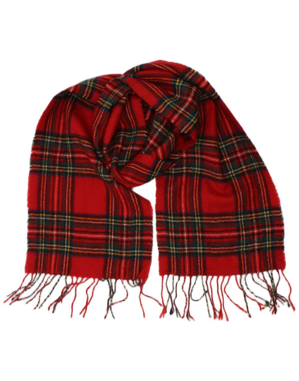 Vintage Ανδρικό Ορθογώνιο Φουλάρι One Size Red καρό Lambswool Classic