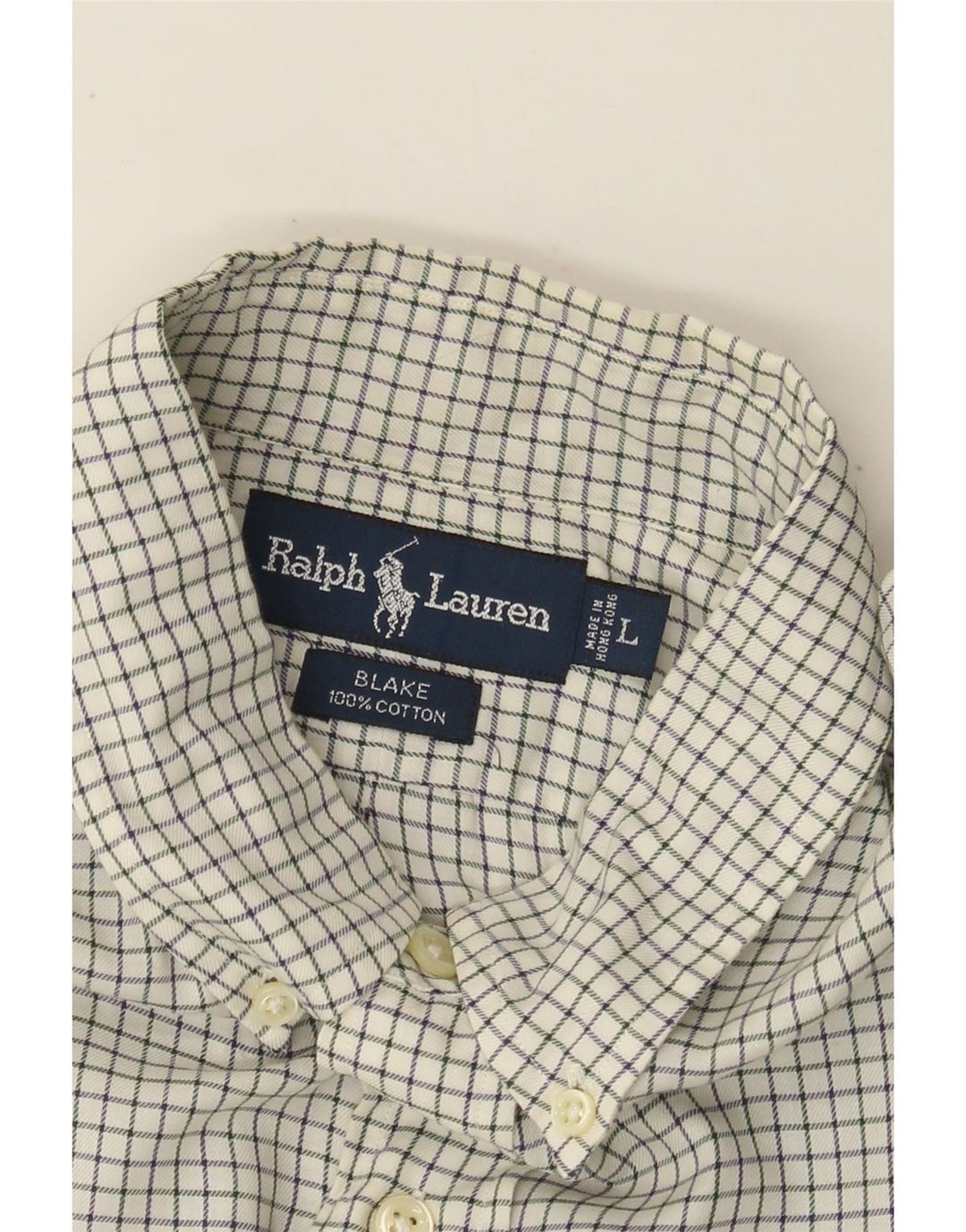 RALPH LAUREN Ανδρικό πουκάμισο Blake Large Off White Βαμβακερό