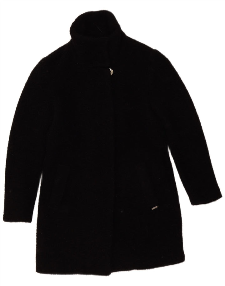 GUESS Womens Overcoat UK 8 Small Black Wool