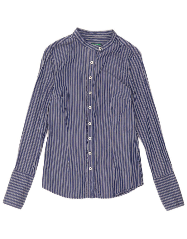 Γυναικείο πουκάμισο Benetton UK 10 Small Navy Blue ριγέ