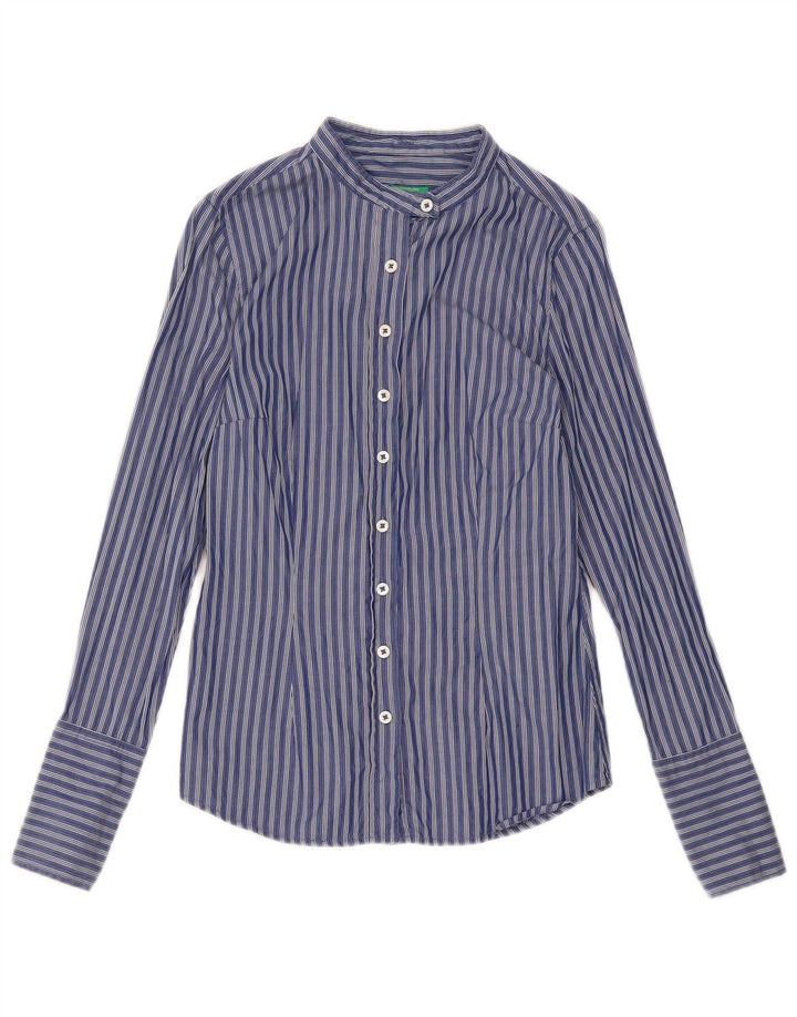 Γυναικείο πουκάμισο Benetton UK 10 Small Navy Blue ριγέ