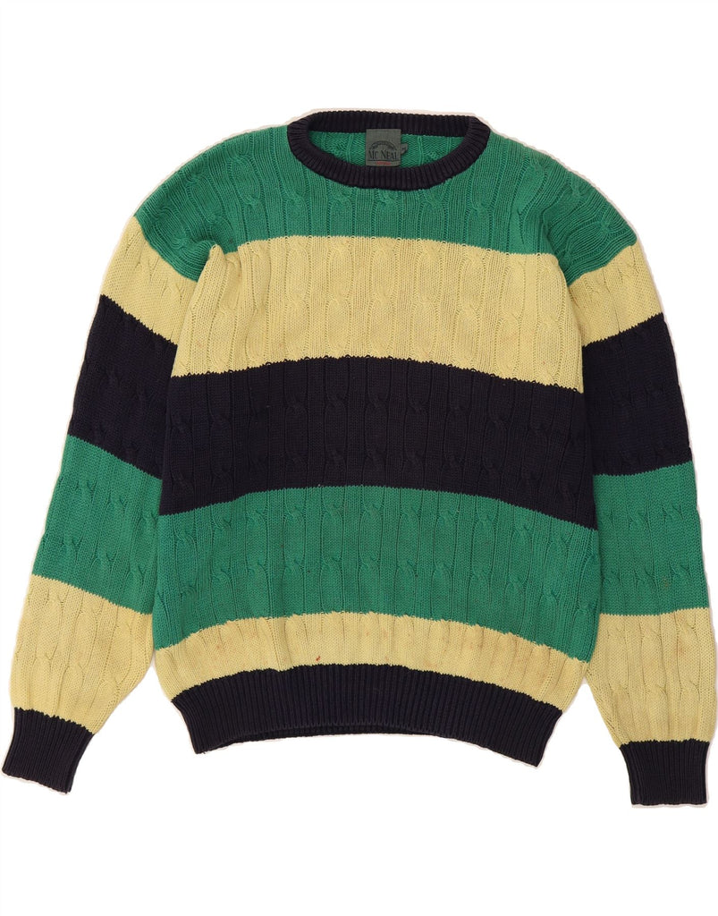 MC NEAL Mens Crew Neck Jumper Sweater Medium Multicoloured Striped Cotton Vintage MC Neal and Second-Hand MC Neal from Messina Hembry 