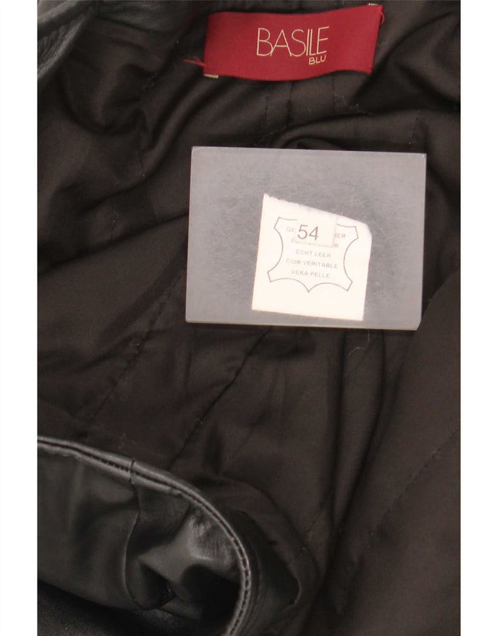 Ανδρικό δερμάτινο μπουφάν Basile UK 38 Medium Black