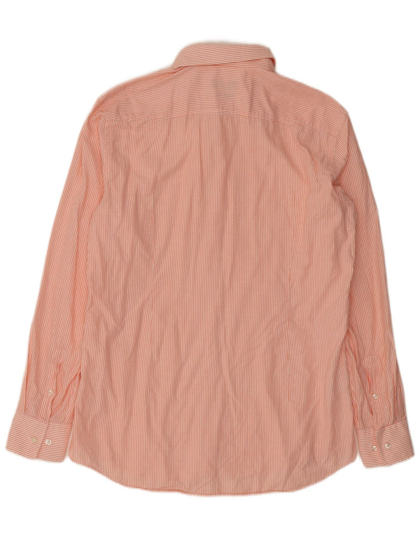 Ανδρικό πουκάμισο Hugo Boss Slim Fit Size 42 16 1/2 Large Orange Pinstripe Cotton