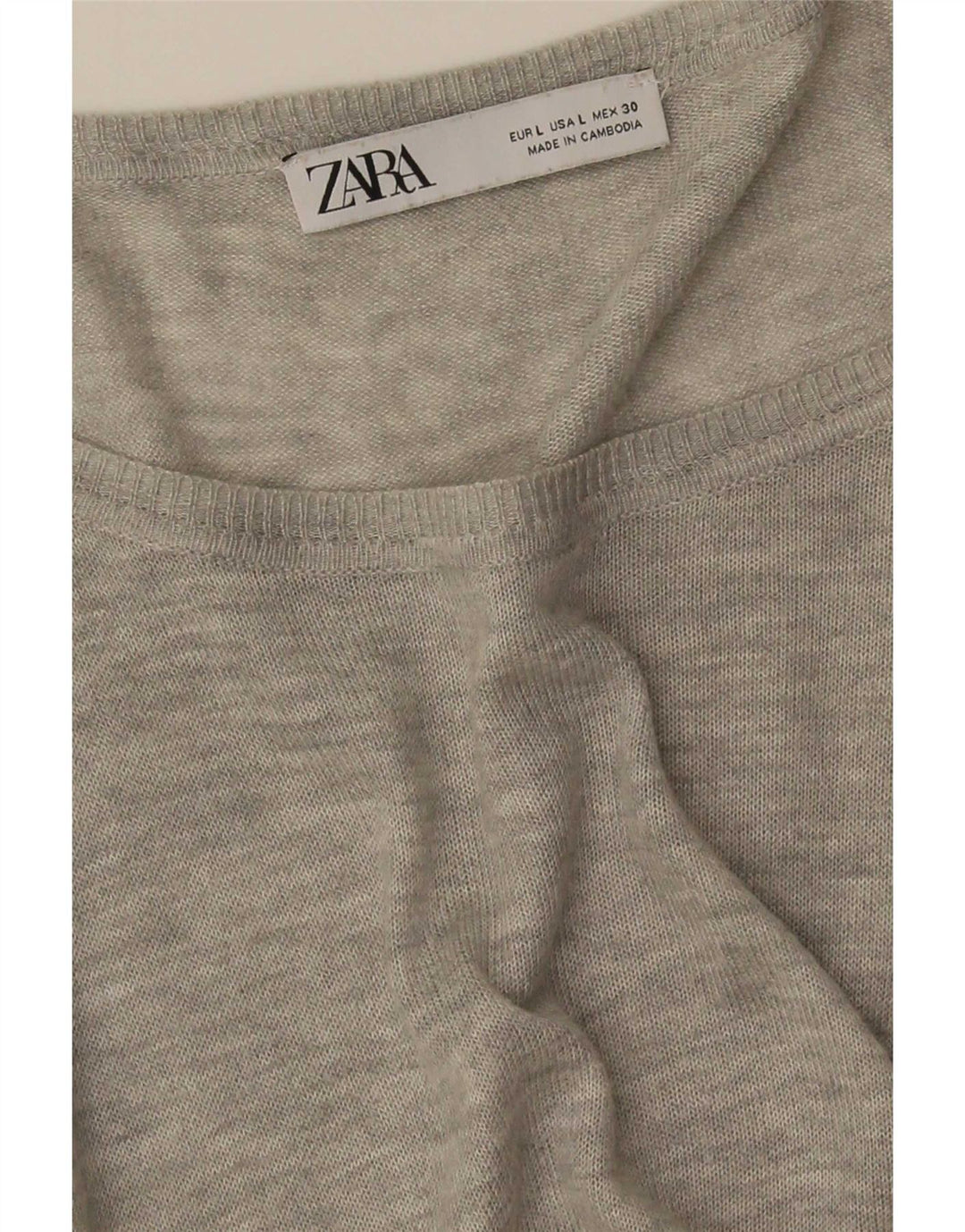 Zara Γυναικεία Μπλούζα Oversized Top UK 16 Large Grey