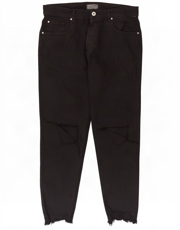 Zara Ανδρικά τζιν με κωνικό ύφος EU 40 Medium W31 L27 Μαύρο βαμβακερό