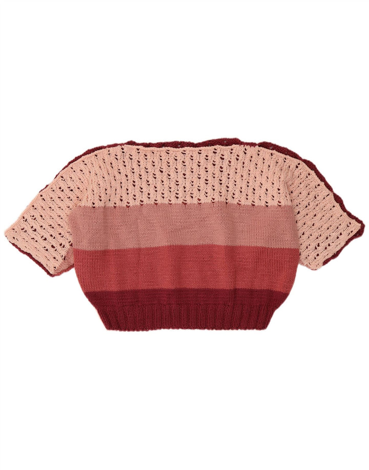 Γυναικείο πουλόβερ Vintage Crop Boat Neck Jumper UK 16 Large πολύχρωμο