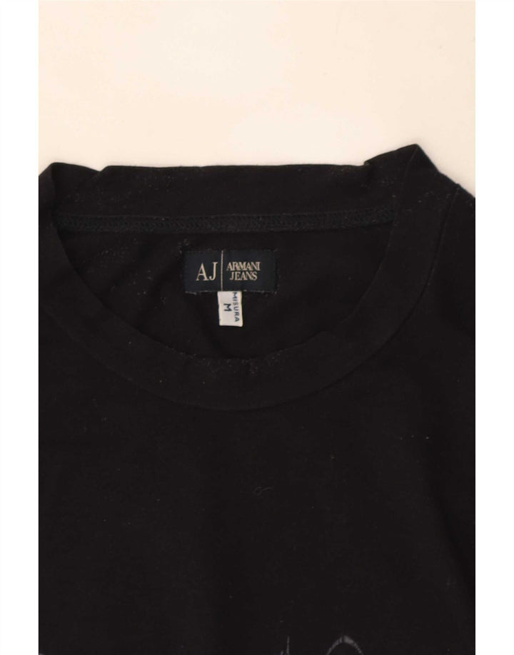 Armani Jeans Ανδρικό γραφικό T-Shirt Top Μεσαίο Μαύρο