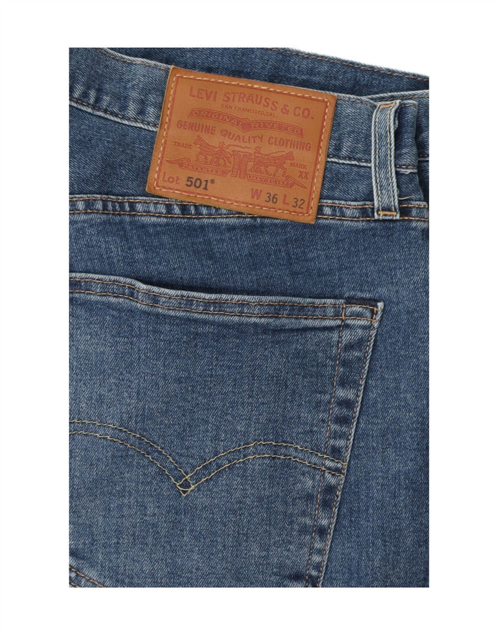 Levi's Mens 501 Straight Jeans W36 L32 Blue Cotton