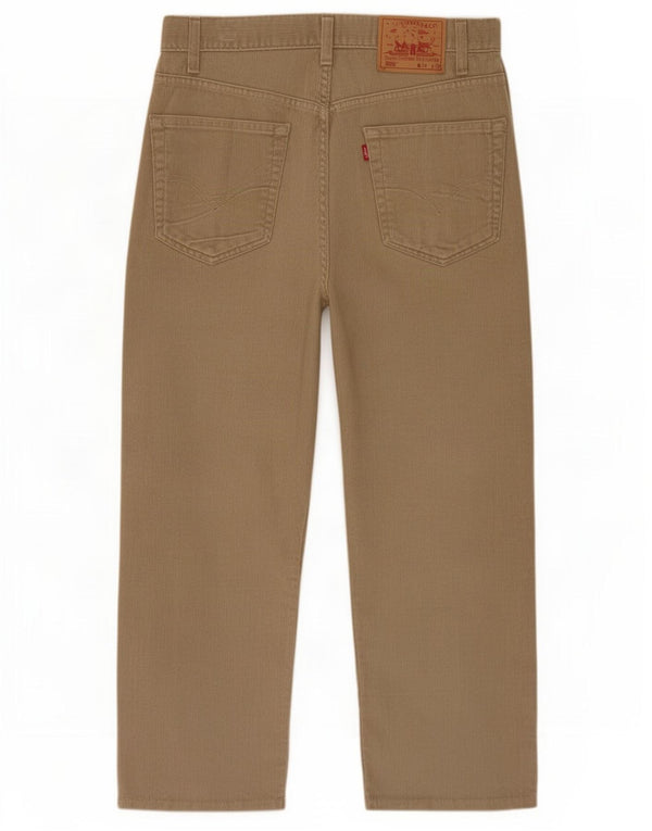 Levi's Mens 505 Crop Regular Fit Κοτλέ παντελόνι W34 L25 Χακί βαμβακερό