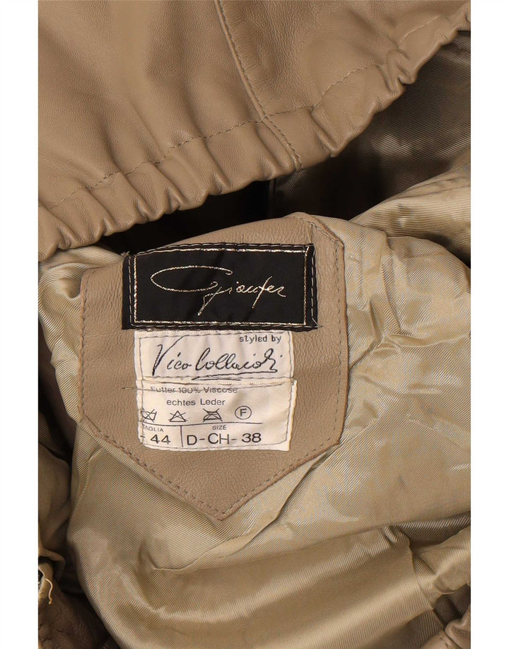 Vintage Γυναικείο Δερμάτινο Μπουφάν IT 44 Medium Grey Leather