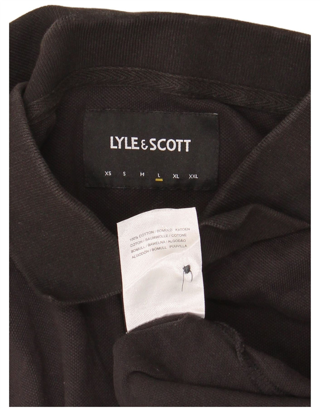 Ανδρικό πουκάμισο πόλο Lyle & Scott, μεγάλο μαύρο βαμβακερό