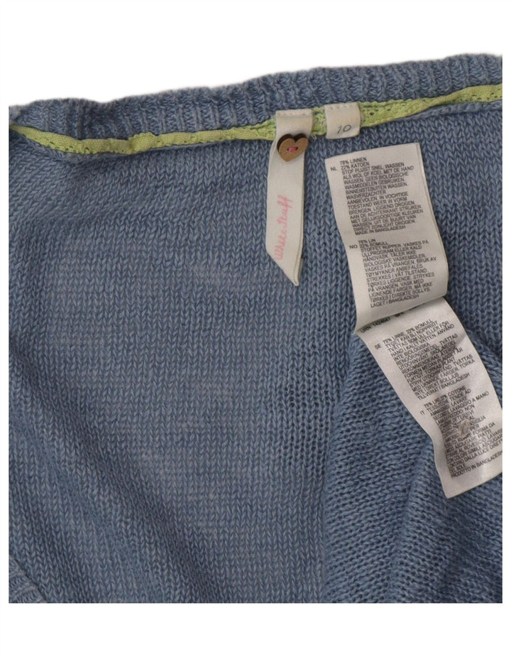 WHITE STUFF Γυναικεία ζακέτα πουλόβερ UK 10 Small Blue Len