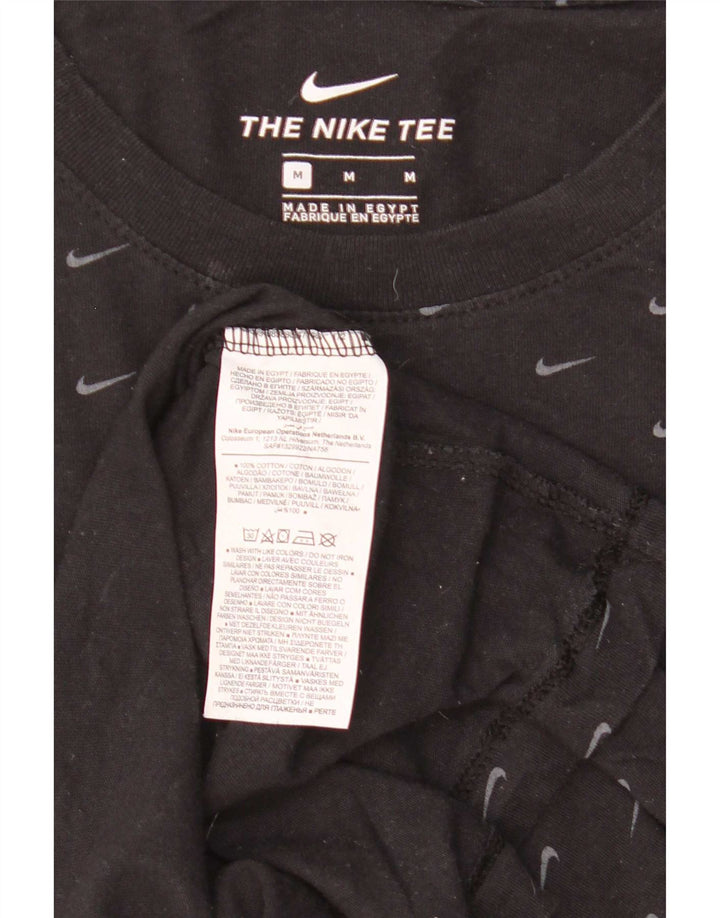 Ανδρικό γραφικό μπλουζάκι Nike, μεσαίο μαύρο βαμβακερό