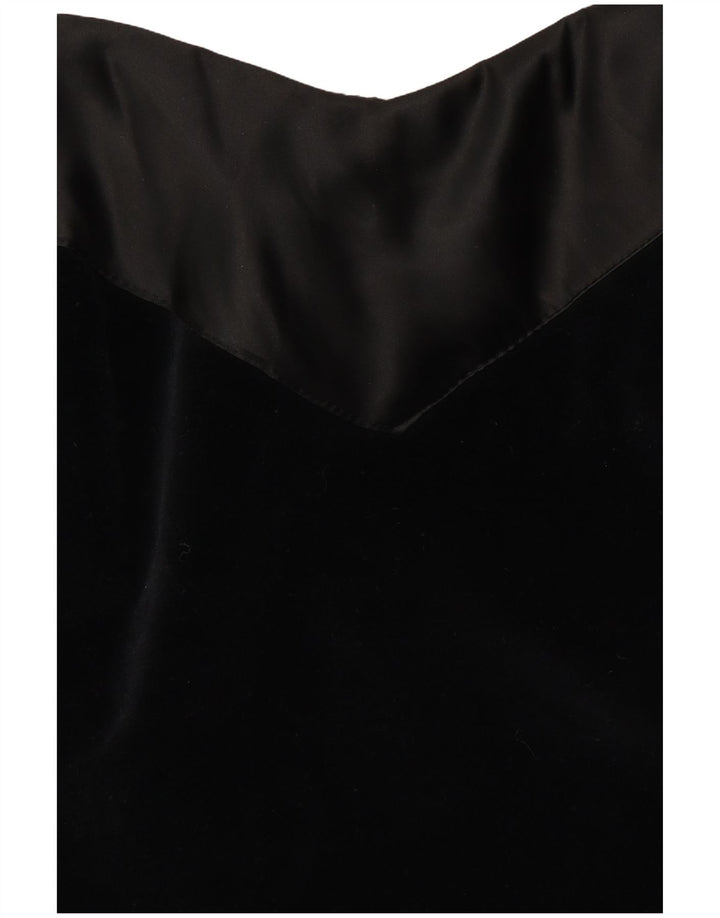 Γυναικείο Velvet Halter φόρεμα VINTAGE UK 10 Small Black