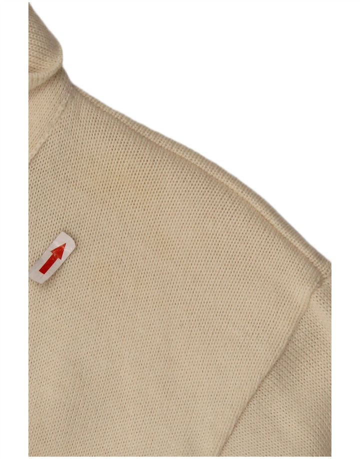 CIRO ESPOSITO Γυναικείο πλεκτό πουκάμισο μπλούζα UK 14 Large Off White Wool