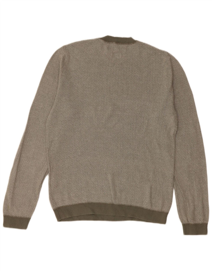 Jack & Jones Ανδρικό πουλόβερ με λαιμόκοψη από βαμβακερό χακί