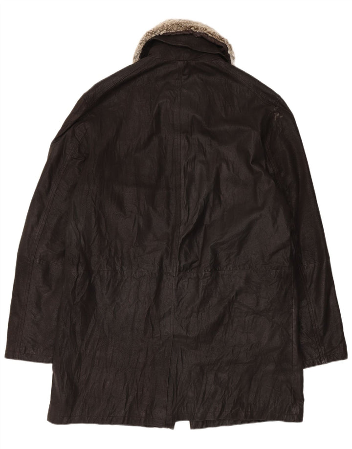 Vintage Ανδρικό Δερμάτινο Παλτό IT 54 2XL Μαύρο Δερμάτινο