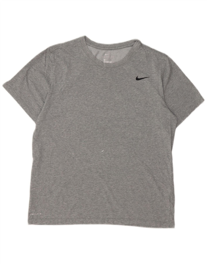 Ανδρικό μπλουζάκι Nike Dri Fit Μπλουζάκι με μεγάλο γκρι βαμβάκι