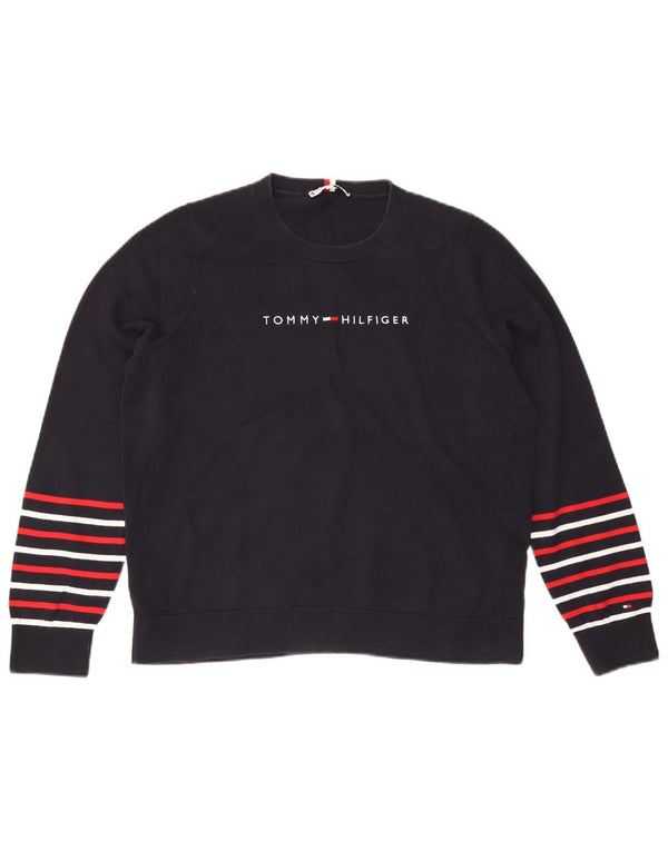 TOMMY HILFIGER Γυναικείο πουλόβερ με λαιμόκοψη πλήρωμα UK 14 Medium Navy Blue