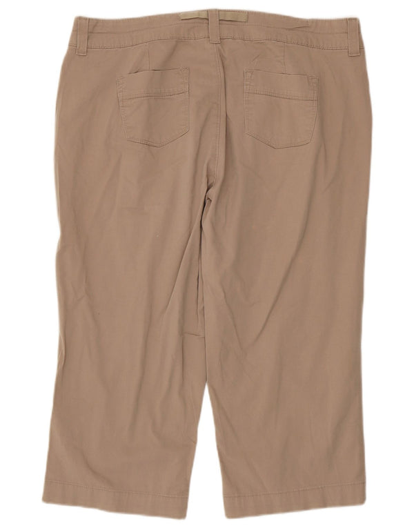 Lee Womens Riders ίσιο παντελόνι Capri US 16 2XL W36 L19 Μπεζ βαμβακερό