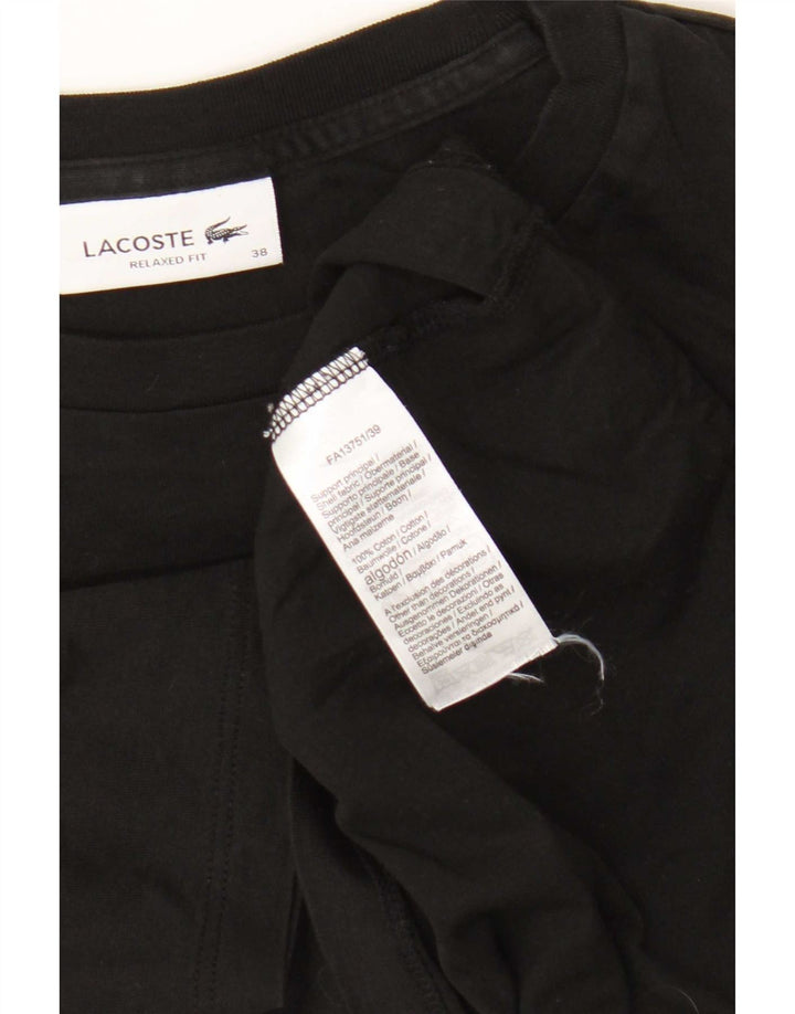 Γυναικείο μπλουζάκι Lacoste Relaxed Fit Top Size 38 Μεσαίο μαύρο βαμβακερό