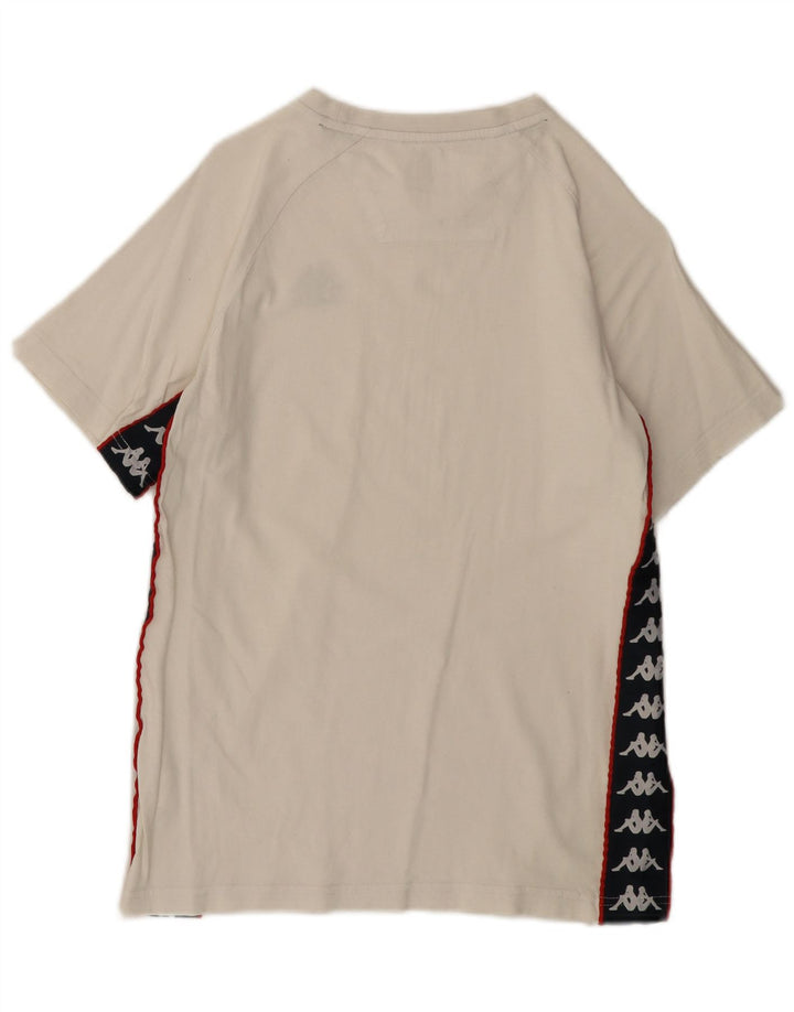 Kappa Ανδρικό γραφικό T-Shirt Top Small Off White Βαμβακερό
