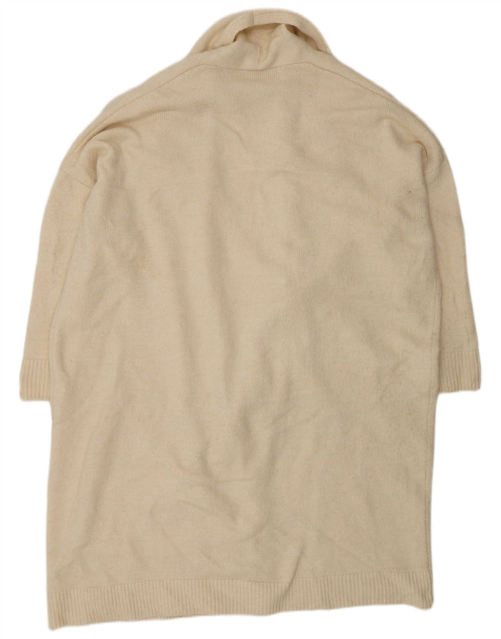 Zara Γυναικείο πουλόβερ ανοιχτό Longline ανοιχτό UK 10 Small Off White