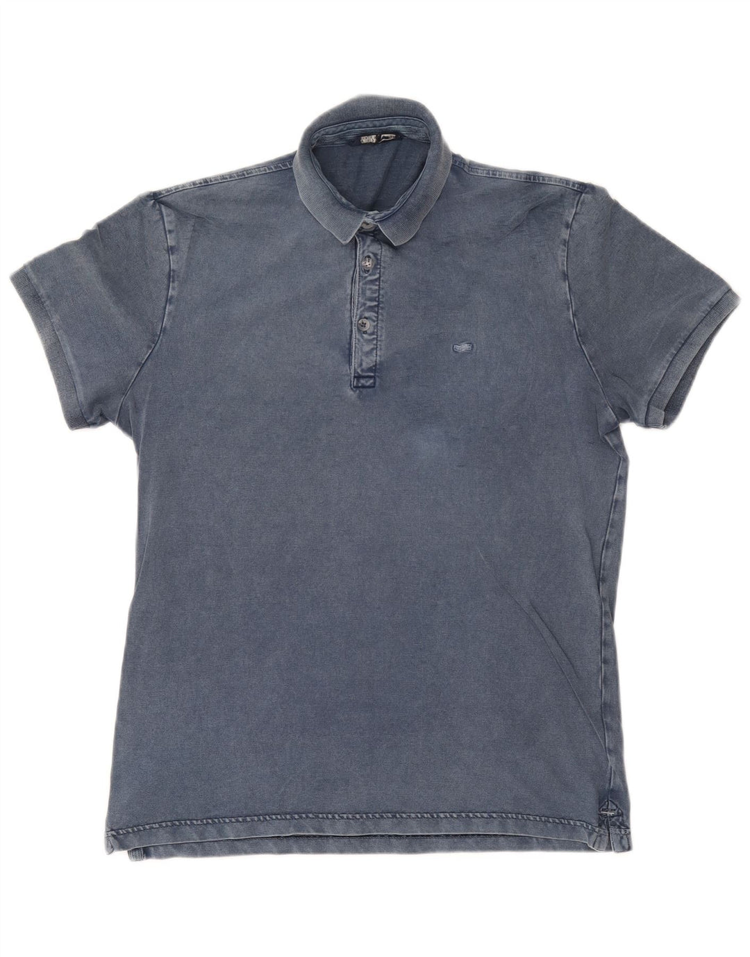 GAS Mens Polo Shirt Large Blue Cotton