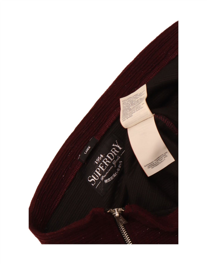 Γυναικεία Μίνι Φούστα Superdry Μεγάλη W32 από μπορντό πολυεστέρα