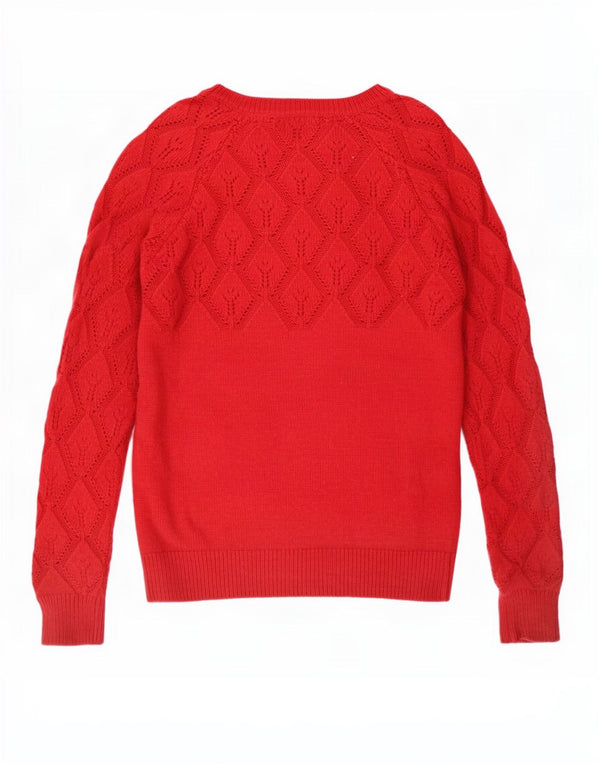 Crew Clothing Γυναικεία πουλόβερ με λαιμόκοψη πλήρωμα UK 8 Small μπορντό ακρυλικό