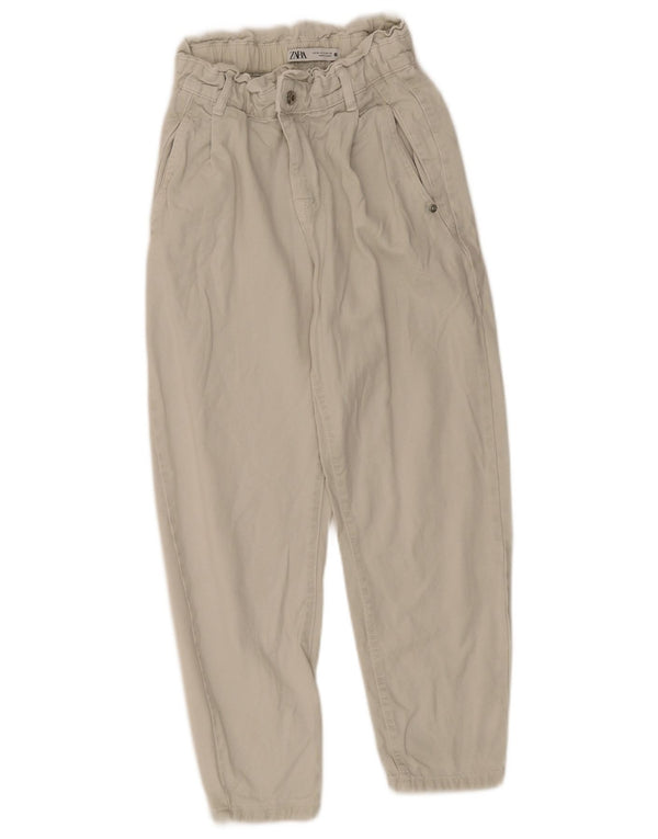 Zara γυναικείο ψηλόμεσο καπρί τζιν EU 34 2XS W24 L22 Μπεζ βαμβακερό