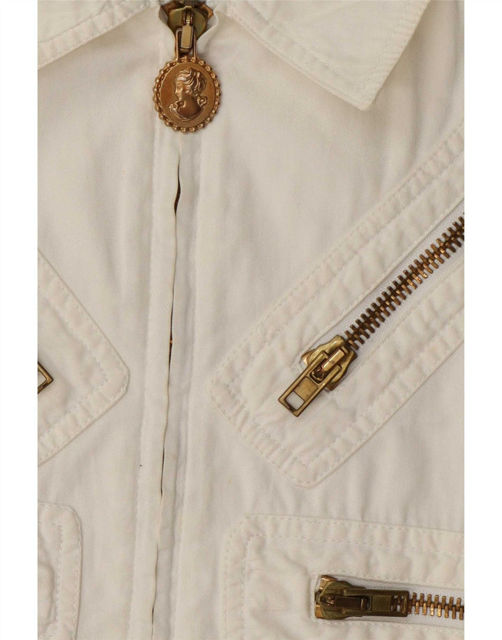 Moschino Γυναικείο Bomber Jacket UK 12 Medium Off White Βαμβακερό