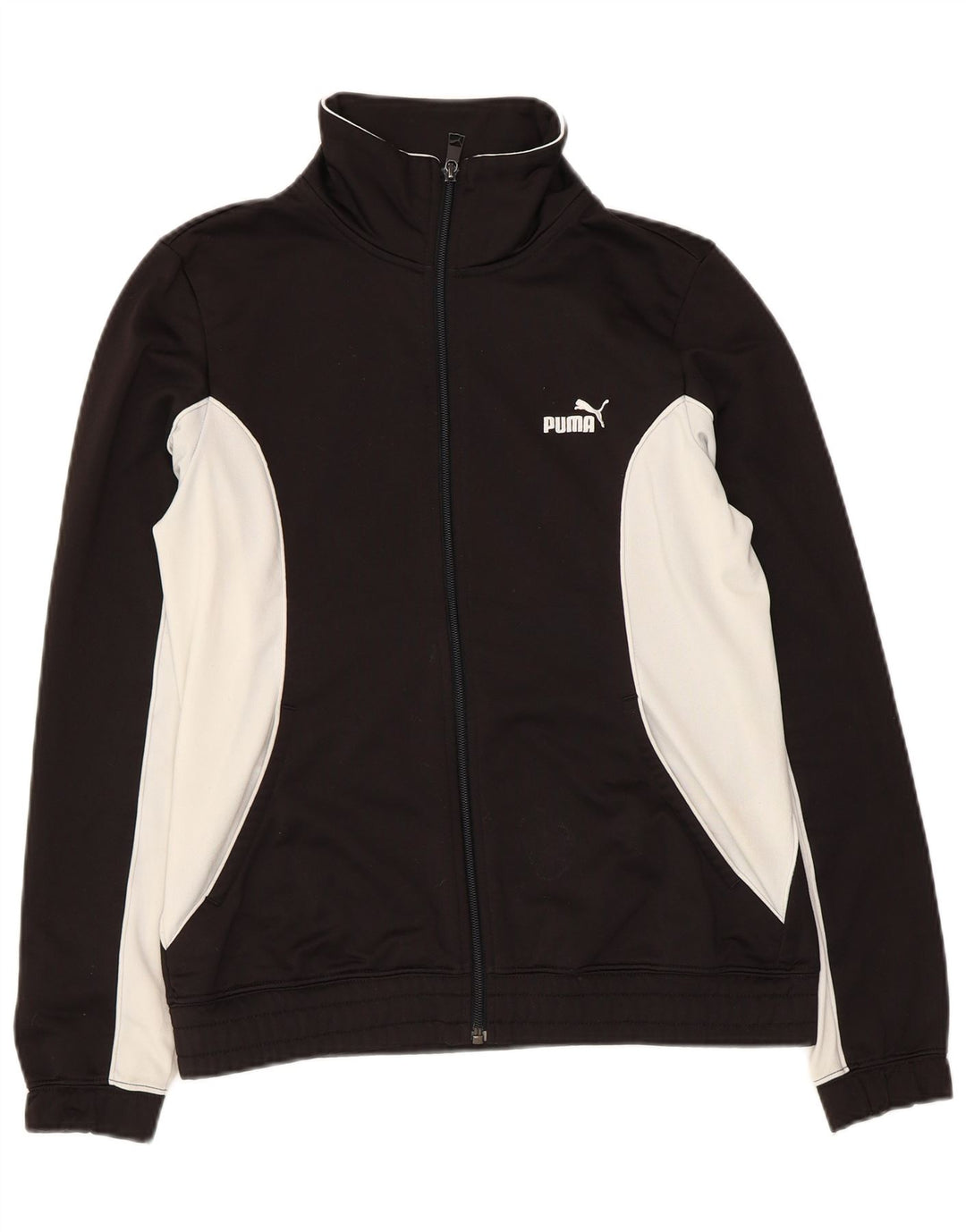 Puma Γυναικεία αθλητική φόρμα Top Jacket UK 14 Large Black Colourblock Polyester
