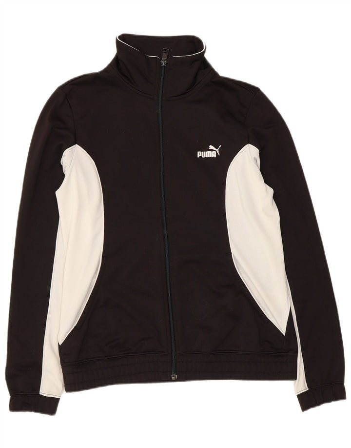 Puma Γυναικεία αθλητική φόρμα Top Jacket UK 14 Large Black Colourblock Polyester