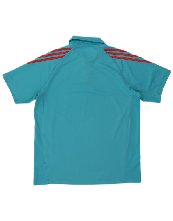 Ανδρικό μπλουζάκι Adidas Climalite Polo UK 44/46 μεγάλο μπλε γεωμετρικό πολυεστέρα