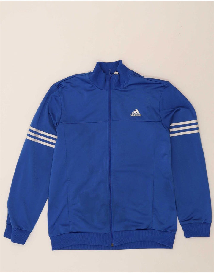 ADIDAS Mens Tracksuit Top Jacket UK 42/44 Large Blue Polyester