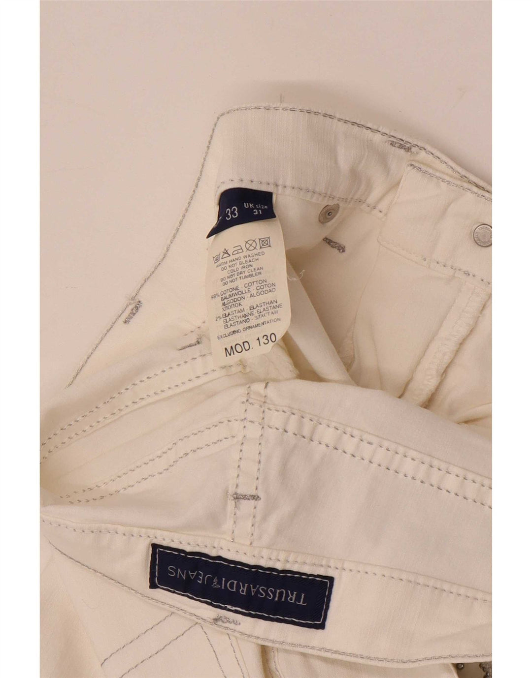 Trussardi Γυναικείο Τζιν μποτάκι W31 L30 Λευκό βαμβακερό