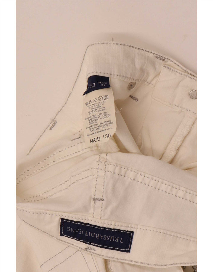 Trussardi Γυναικείο Τζιν μποτάκι W31 L30 Λευκό βαμβακερό