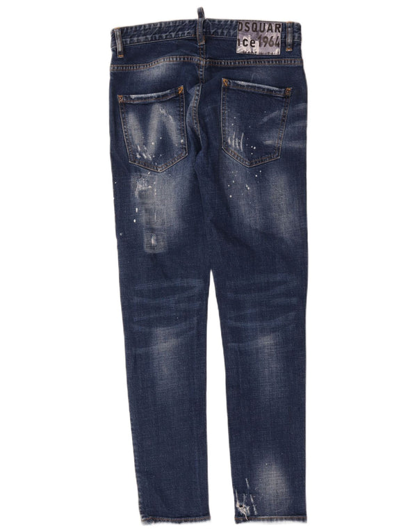 Dsquared2 Womens Distressed Skinny Jeans IT 46 Large W30 L29 Blue Cotton
