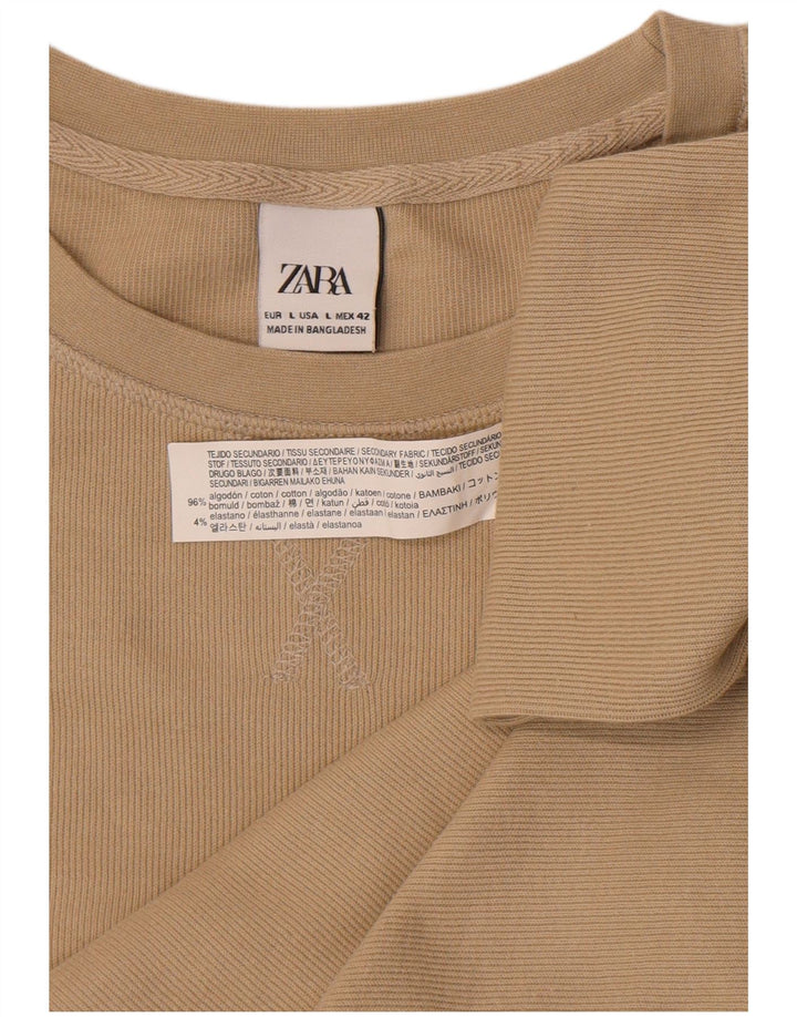 Zara Ανδρικό τοπ μακρυμάνικο μεγάλο μπεζ βαμβακερό