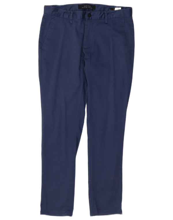 Zara Ανδρικό Slim παντελόνι Chino EU 40 Medium W31 L29 Navy Blue Cotton