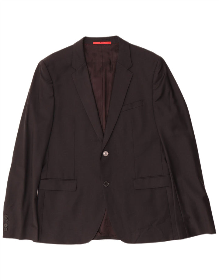 Ανδρικό σακάκι σακάκι Hugo Boss με 2 κουμπιά EU 52 XL Μαύρο μάλλινο